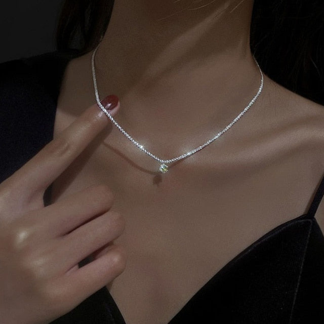 FrostGlow Clavicle Accent Necklace