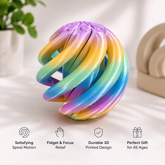 Spiral Fidget Ball – 3D Printed Sensory Stress Relief Toy